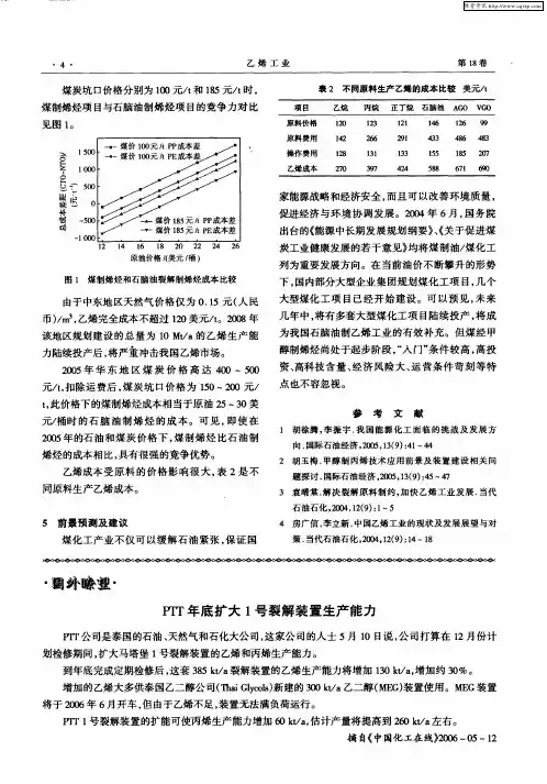 PTT年底扩大1号裂解装置生产能力