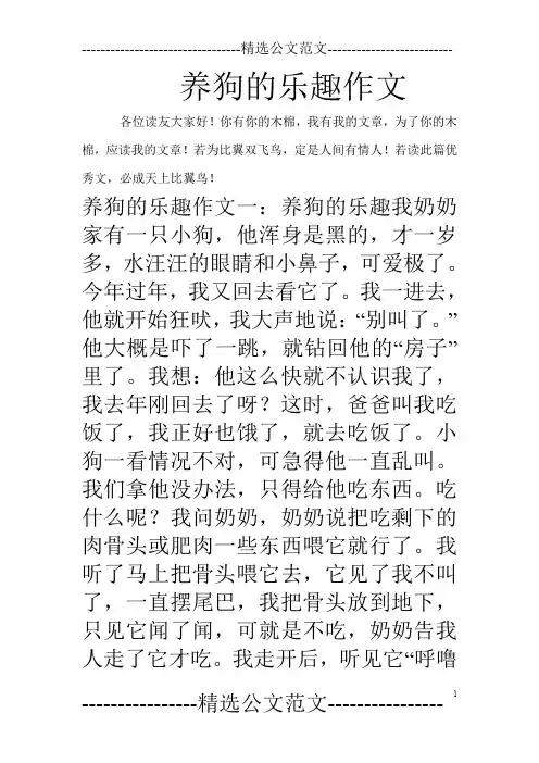 养狗的乐趣作文