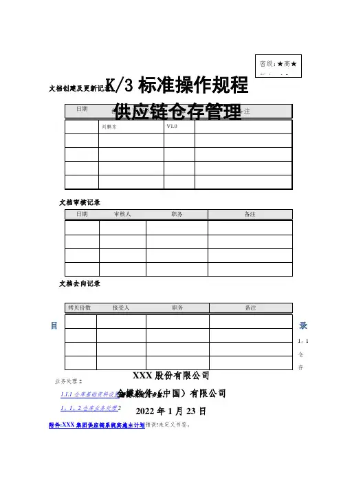金蝶K3库存管理操作流程