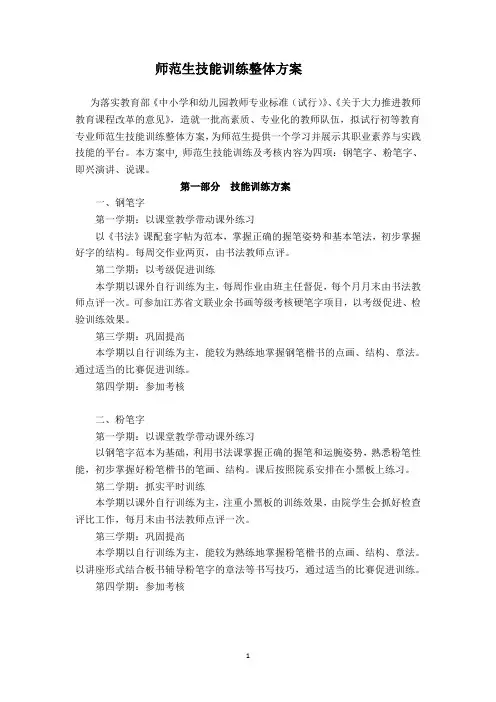 (二稿)师范生技能训练总体方案 (1)