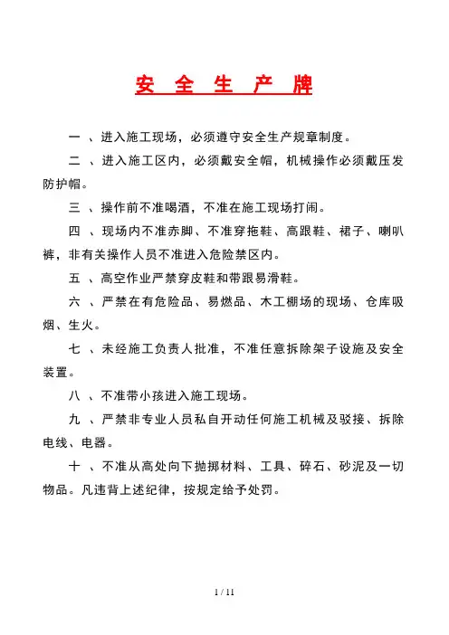 施工场地十牌一图