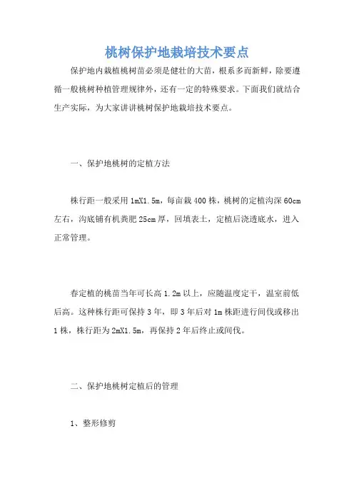 桃树保护地栽培技术要点