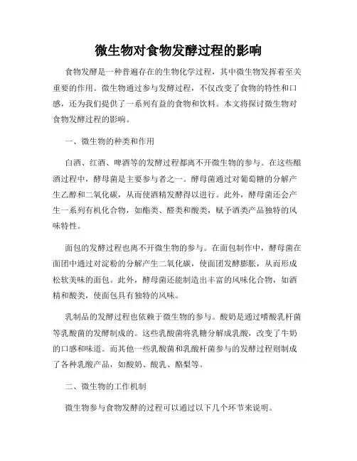 微生物对食物发酵过程的影响