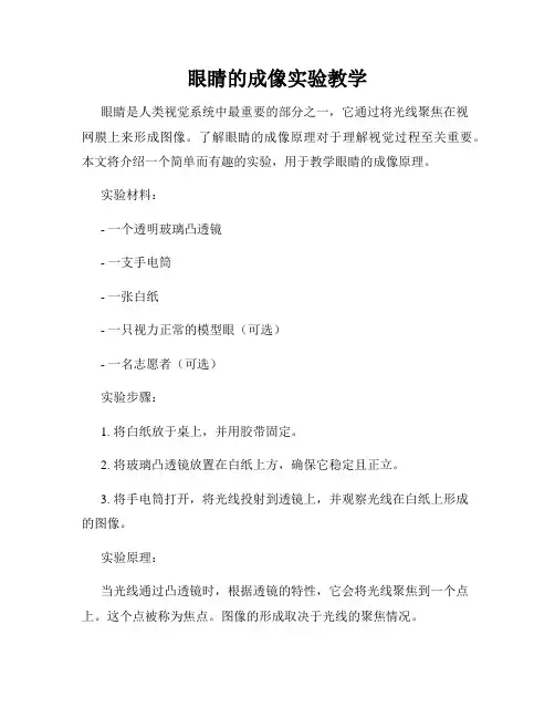眼睛的成像实验教学