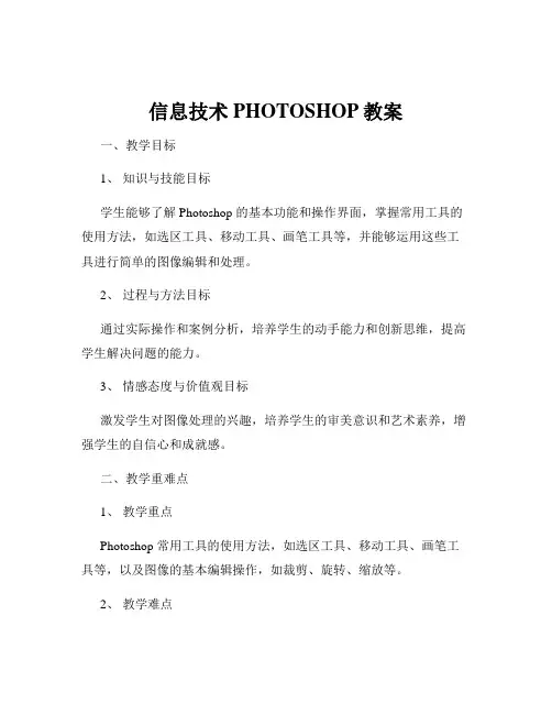 信息技术PHOTOSHOP教案
