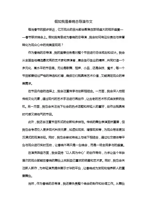 假如我是春晚总导演作文