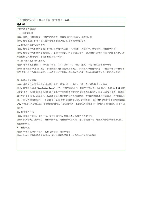 作物栽培学总论