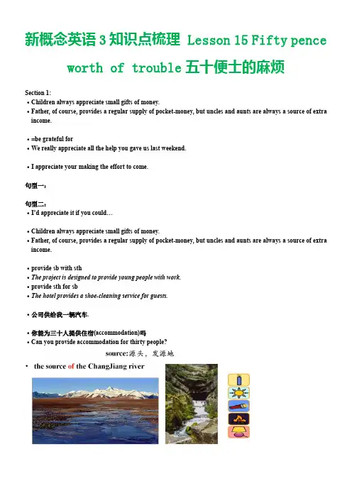 新概念英语3知识点梳理 Lesson 15 Fifty pence worth of trouble