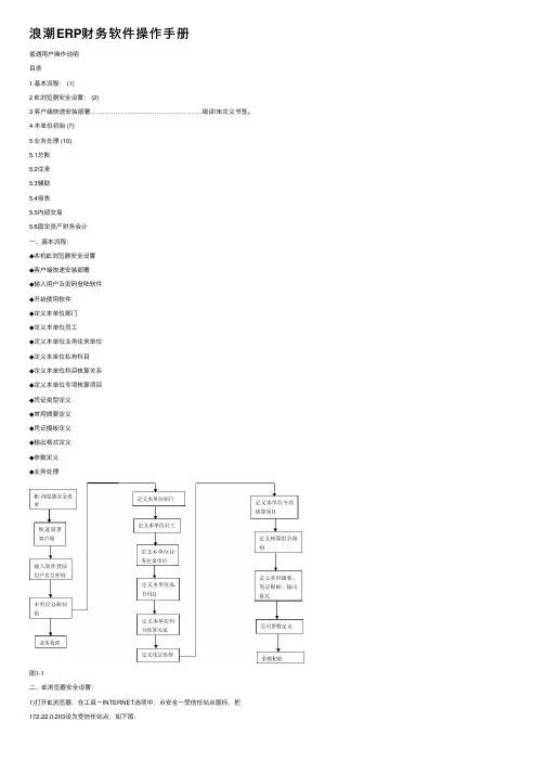浪潮ERP财务软件操作手册
