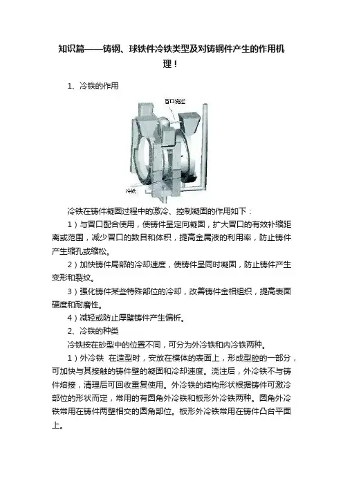 知识篇——铸钢、球铁件冷铁类型及对铸钢件产生的作用机理！
