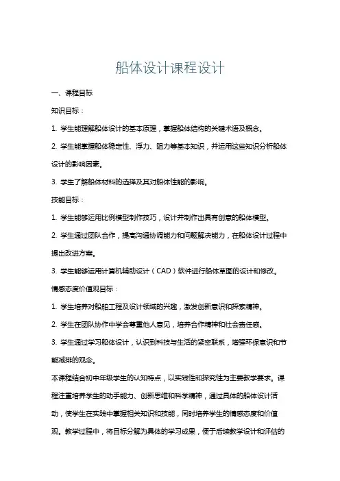 船体设计课程设计