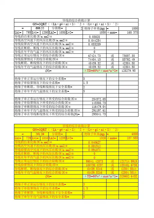 铁塔设计数据计算