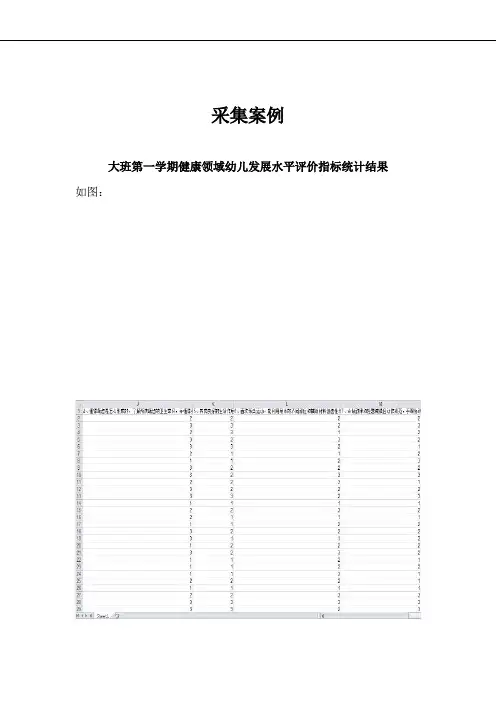 评价数据的伴随性采集 大班第一学期健康领域幼儿发展水平评价指标统计结果