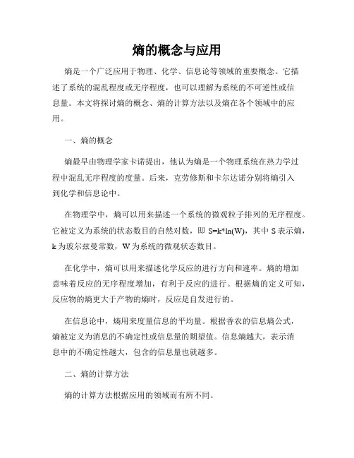 熵的概念与应用
