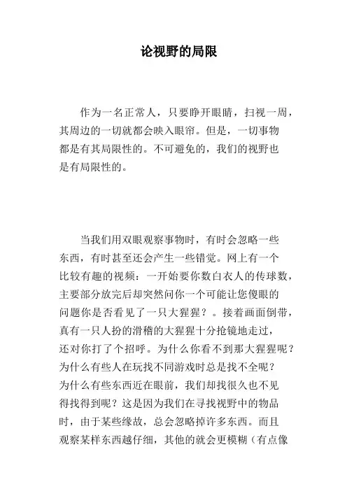论视野的局限
