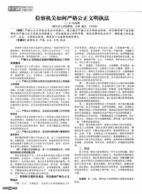 检察机关如何严格公正文明执法