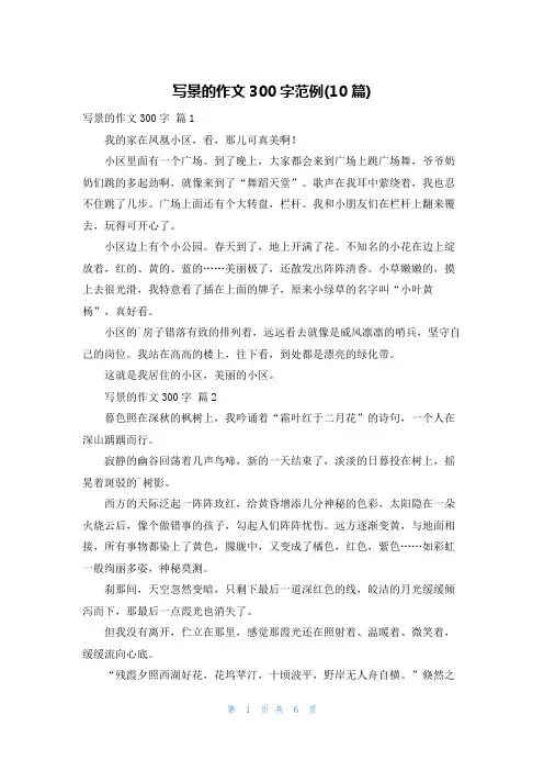 写景的作文300字范例(10篇)