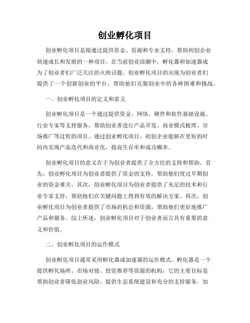 创业孵化项目