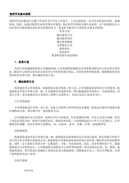 拣货作业基本流程