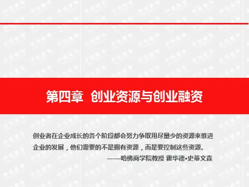 第04章创业资源与创业融资