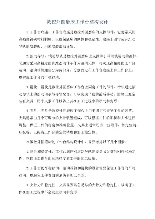 数控外圆磨床工作台结构设计