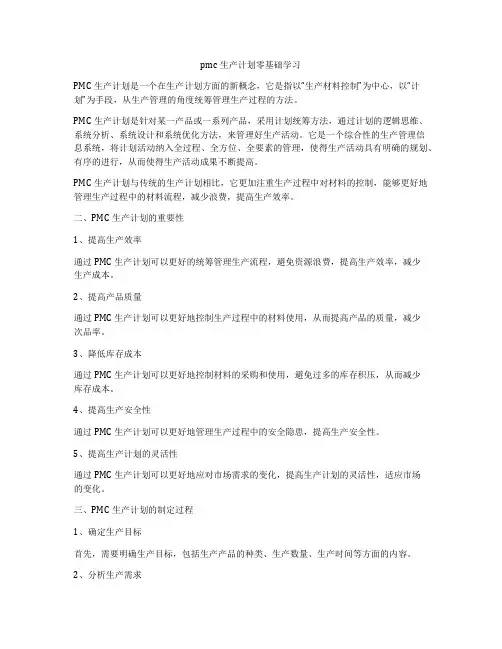 pmc生产计划零基础学习
