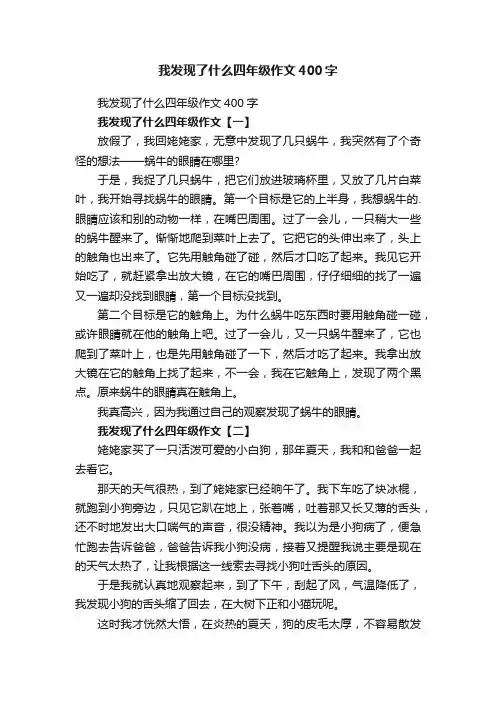我发现了什么四年级作文400字