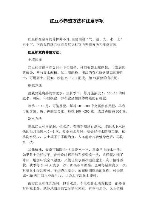 红豆杉养殖方法和注意事项