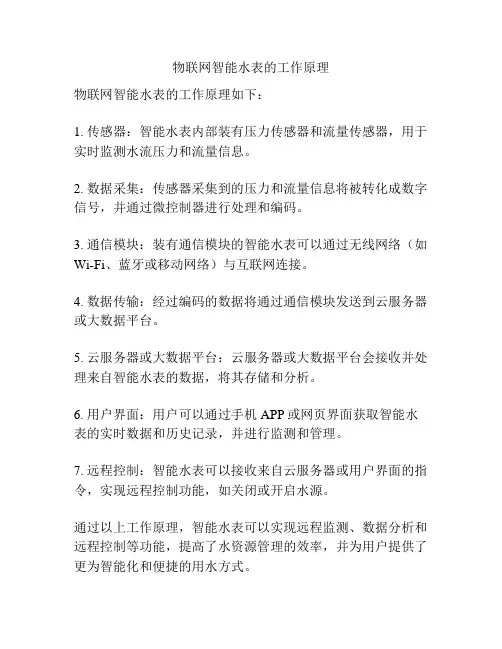物联网智能水表的工作原理