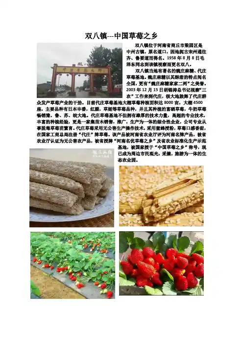 双八镇---中国草莓之乡简介