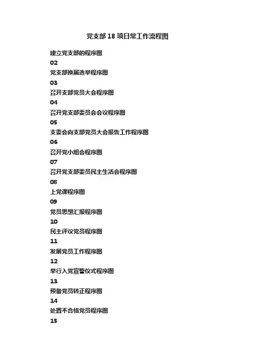 党支部18项日常工作流程图
