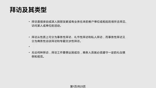 拜访礼仪PPT学习课件