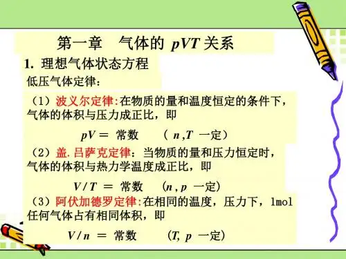 第一章气体的pVT关系
