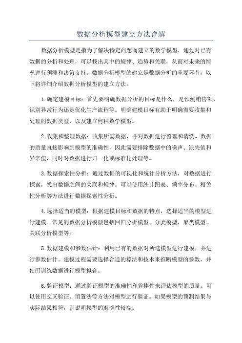 数据分析模型建立方法详解