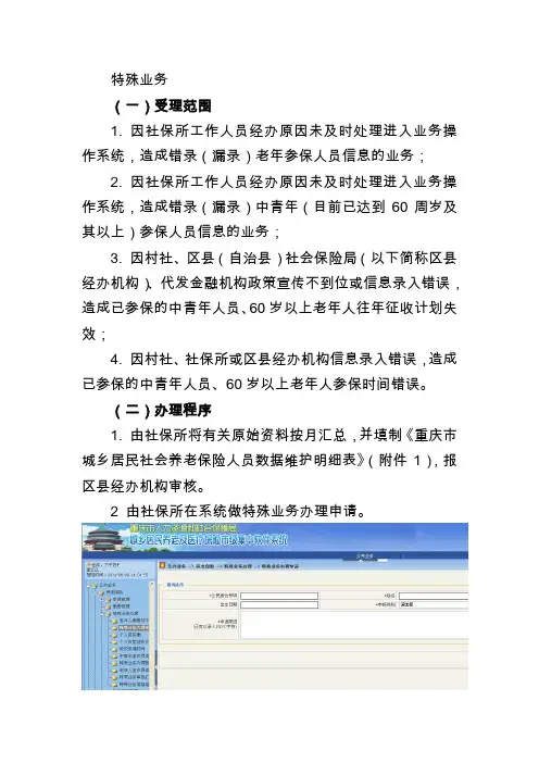 特殊业务办理流程