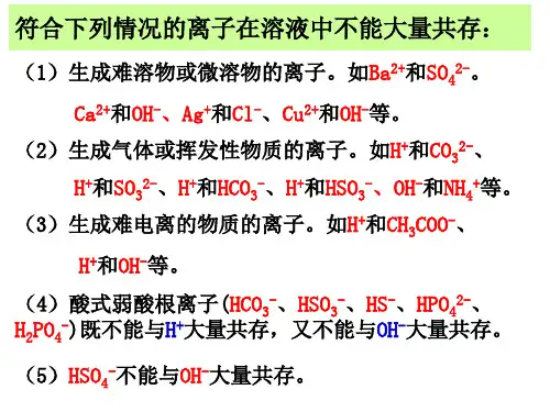 离子共存问题ppt课件