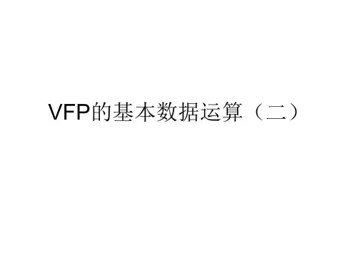 VFP的基本数据运算(二)