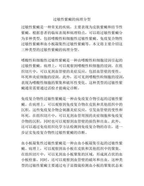 过敏性紫癜的病理分型