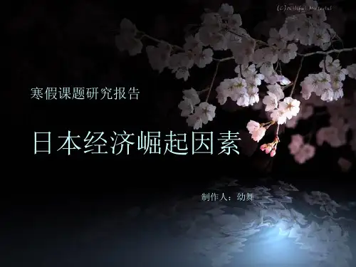 研究课题日本经济崛起因素