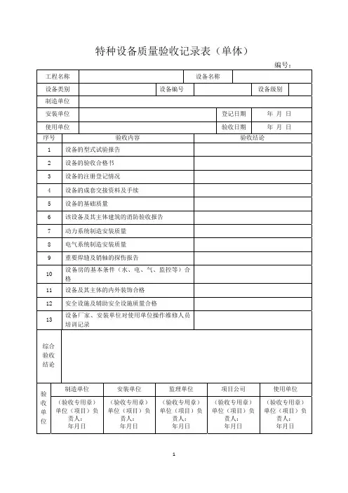 28+特种设备质量验收记录表