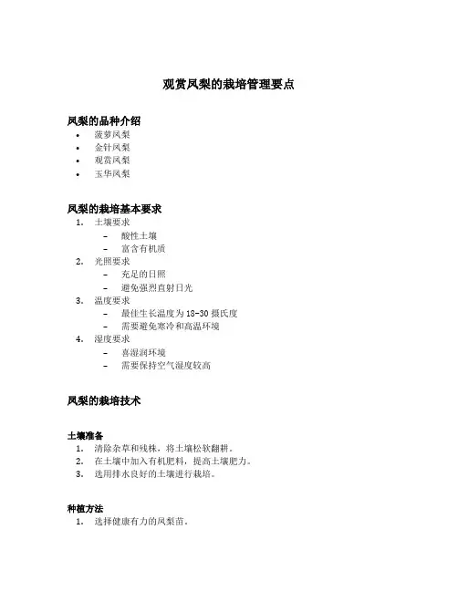 观赏凤梨的栽培管理要点