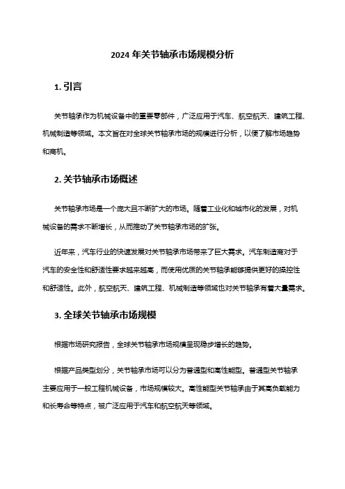 2024年关节轴承市场规模分析