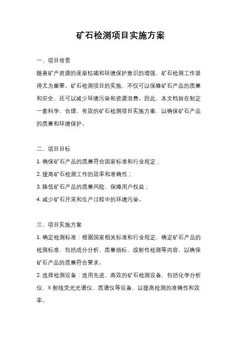 矿石检测项目实施方案