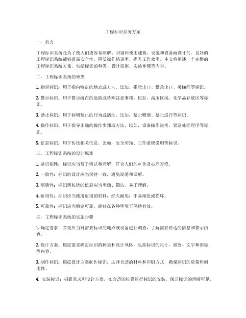 工程标识系统方案