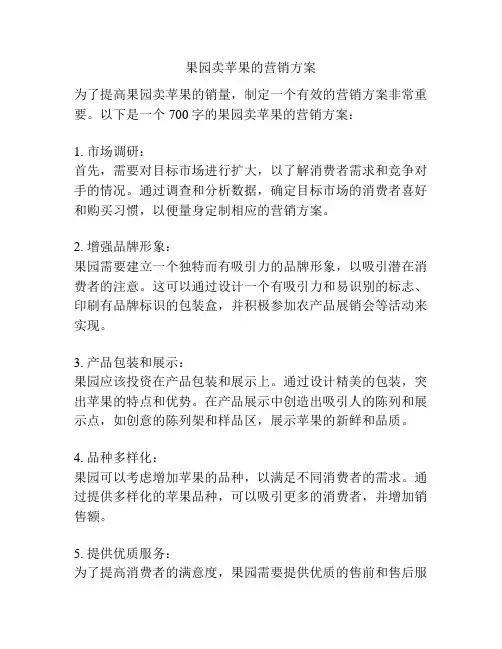 果园卖苹果的营销方案