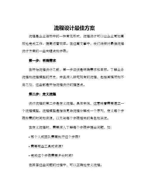 流程设计最佳方案