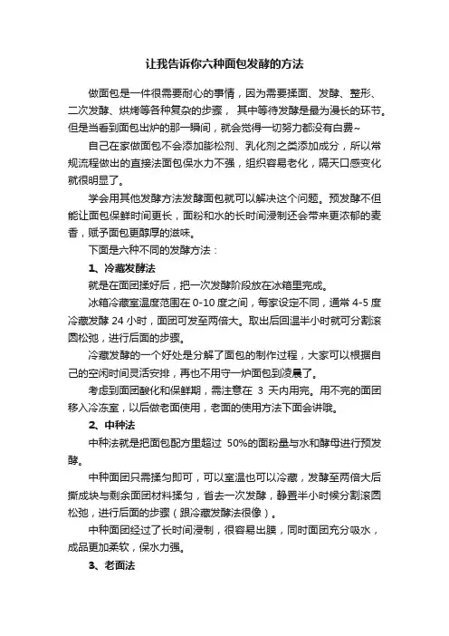 让我告诉你六种面包发酵的方法
