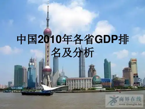 中国2010年各省GDP排