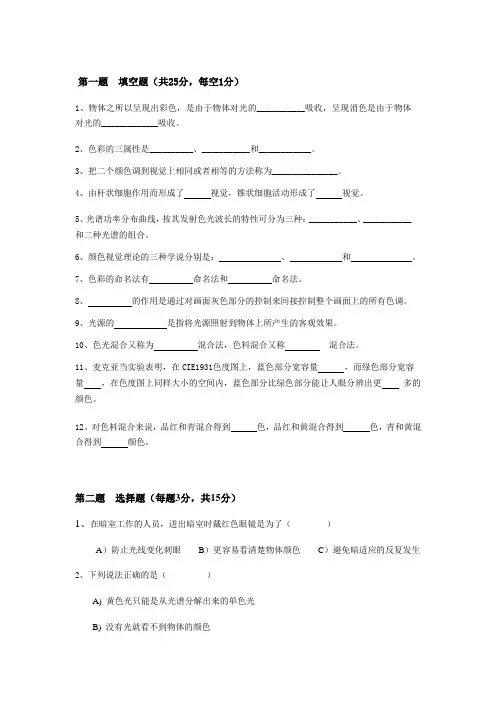 印刷色彩学复习2