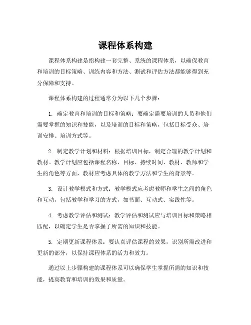 课程体系构建